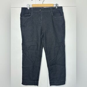 Eileen Fisher Denim pants Large black jeans mid rise ankle shtraighy leg casual